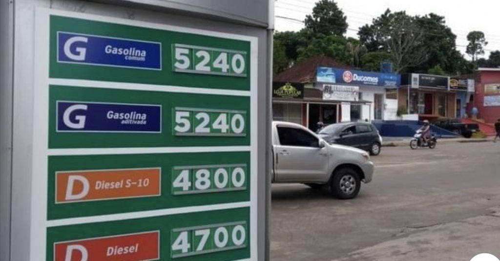 Preço do litro da gasolina chega a R$ 5,24 em Cruzeiro do Sul