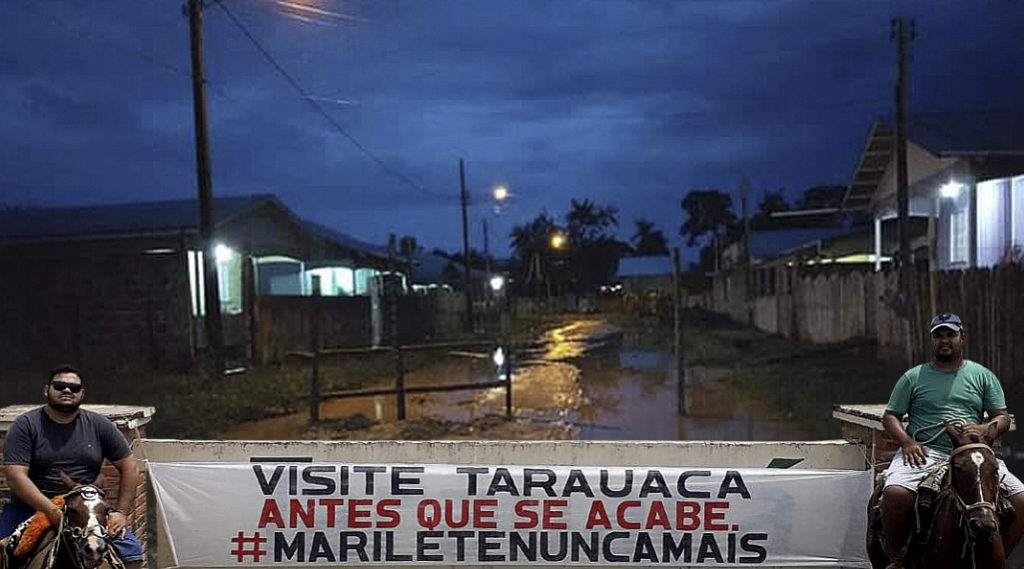 “Visite Tarauacá antes que acabe”, avisa faixa em protesto contra gestão de Marilete Vitorino