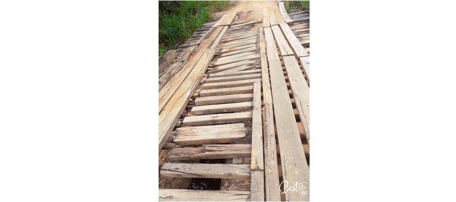 Moradores reclamam de más condições de ponte na comunidade Santa Maria, BR 307