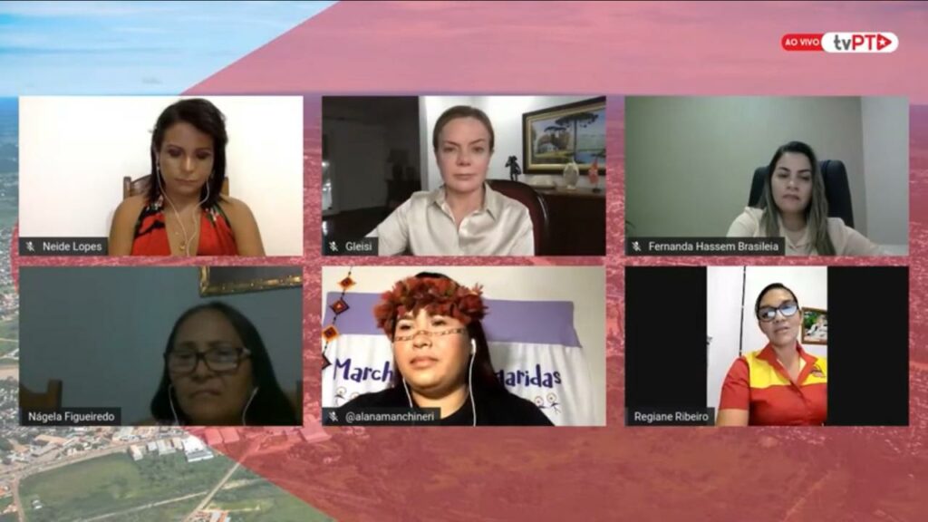 Presidente do PT, Gleisi Hoffmann, participa de live com pré-candidatas a prefeitas no Acre