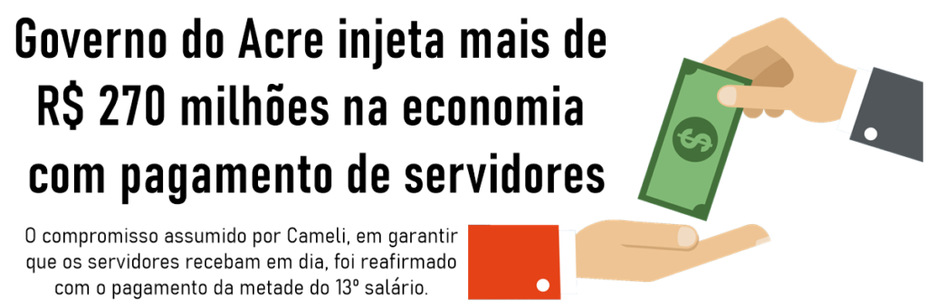 Governo do Acre injeta mais de R$ 270 milhões na economia com pagamento de servidores