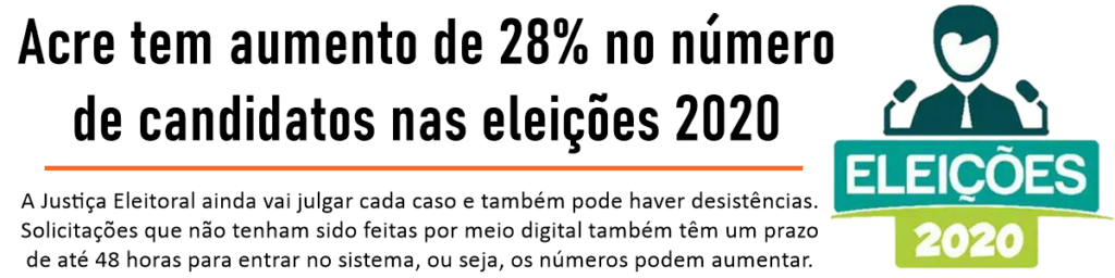 Acre tem aumento de 28% no número de candidatos nas eleições 2020