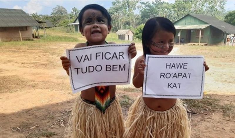 Crianças indígenas do Acre enviam energias positivas durante pandemia: “Vai ficar tudo bem”