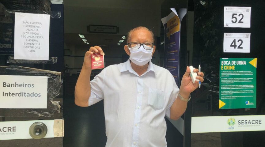 Com 83 anos, idoso vai à urna em Rio Branco: “Quero o melhor para minha cidade”