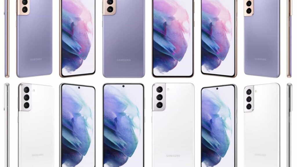 Imagem mostra todas as cores do Galaxy S21
