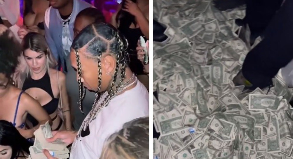 Anitta e Tyga distribuem dólares em uma balada nessa madrugada e causam polêmica na internet