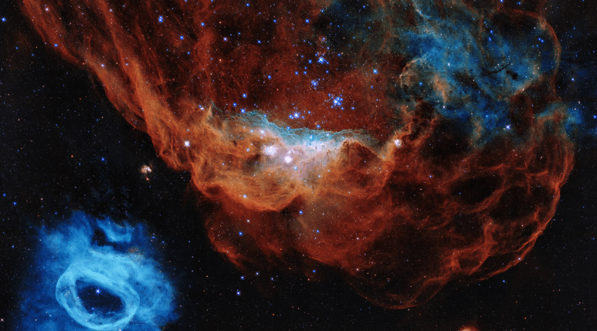 Hubble: a nebulosa vermelha gigante completa 30 anos