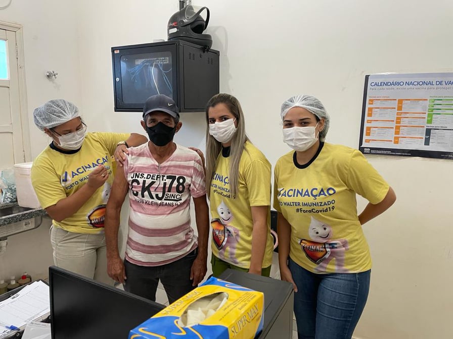 Com ações de saúde, Porto Walter avança na aplicação da 2ª dose de vacina contra a Covid-19
