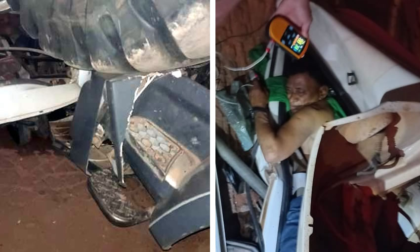 Vídeo: Dois homens ficaram presos nas ferragens da cabine de caminhão após acidente grave no município de Brasileia