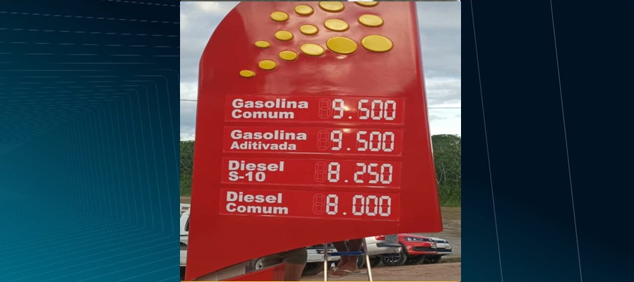 Litro da gasolina em Marechal Thaumaturgo chega à R$ 9,50 após novo reajuste