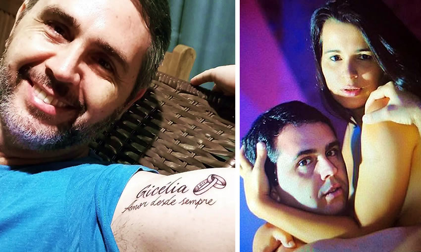 Marcus Alexandre tatua nome da esposa no braço e declara seu amor: “Amor desde sempre”