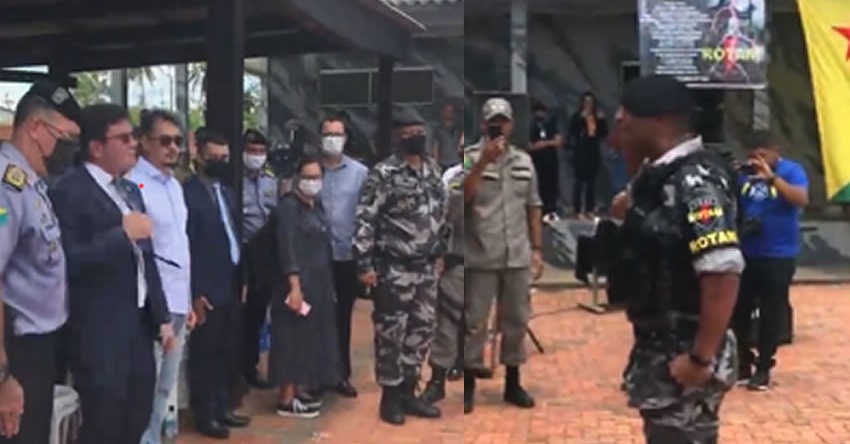 Governador quebra protocolo em formatura da Rotam e vídeo viraliza; assista