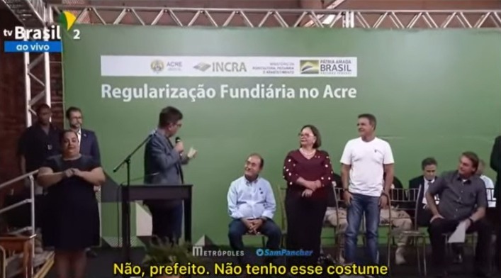 Gladson manda recado para Bocalom durante solenidade com presidente Bolsonaro; “eu não faço essa política suja”