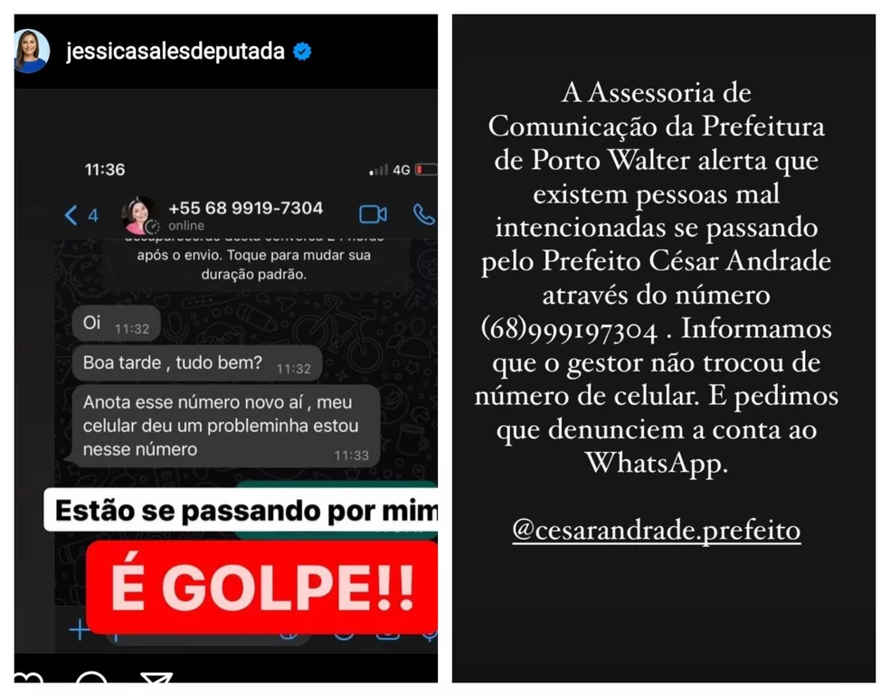 Golpistas usam fotos de políticos para tentar fazer vítimas no Acre e Polícia Civil faz alerta