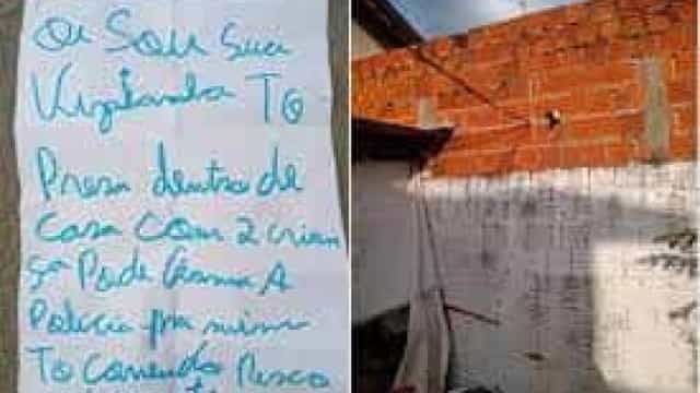 Mantida em cárcere privado pelo marido, mulher pede socorro em bilhete