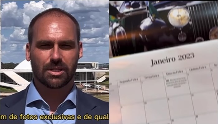 Eduardo Bolsonaro vende calendário e outros produtos com fotos do pai
