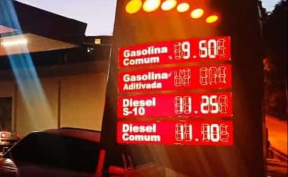 Gasolina chega a quase R$10 o litro, em Marechal Thaumaturgo