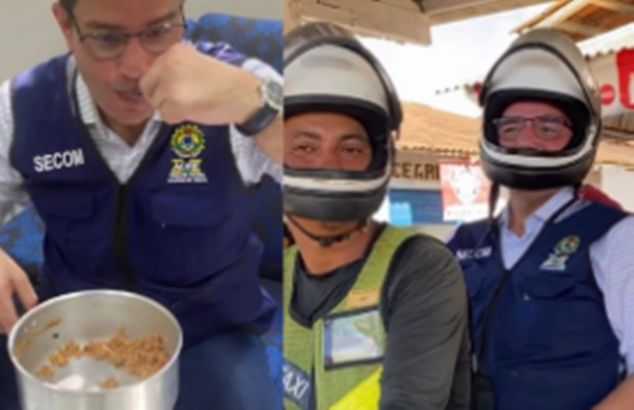 Vídeo de Gladson comendo farofa e pegando carona com moto-táxi viraliza nas redes sociais