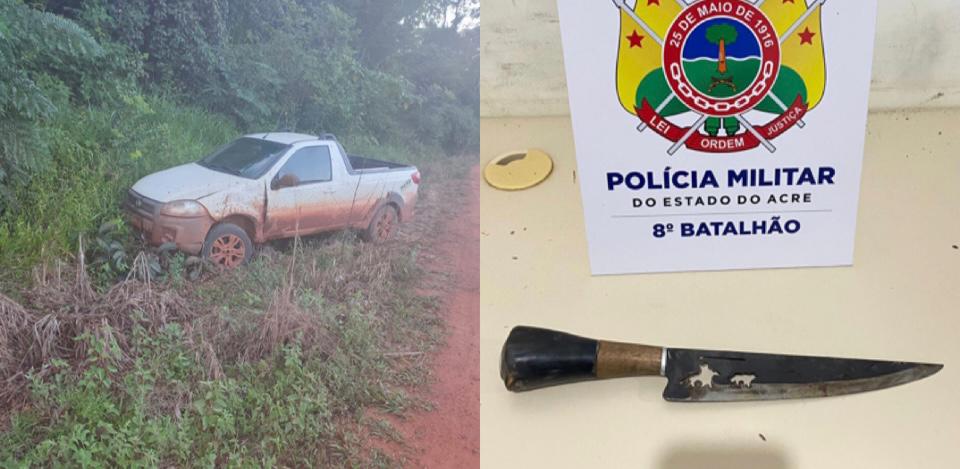 PM prende criminosos foragidos e recupera veículo roubado no AC