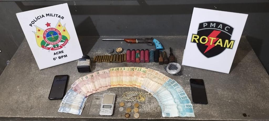 Em Rodrigues Alves, ação policial acaba com reunião de facção e apreende arma de fogo