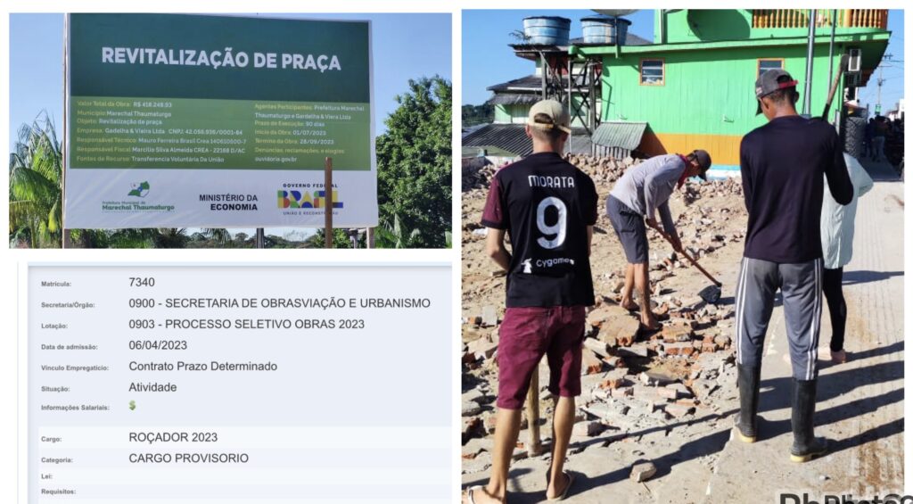 Funcionário da prefeitura de Marechal Thaumaturgo é flagrado trabalhando em obra particular