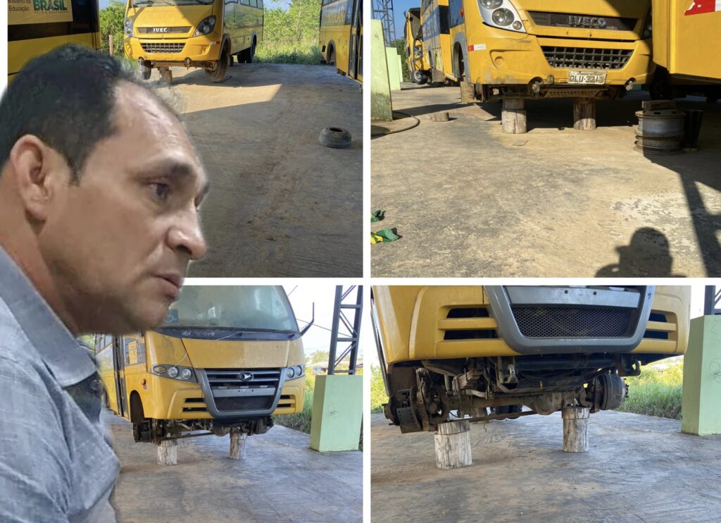 Descaso com patrimônio público: Valdélio Furtado deixa ônibus escolares abandonados em garagem
