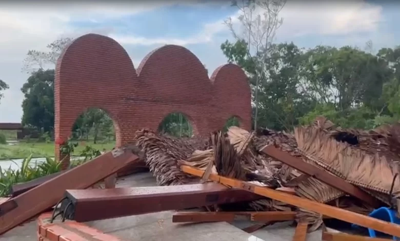 Vídeo: Templo do Núcleo União do Vegetal em Cruzeiro do Sul é destruído por tempestade