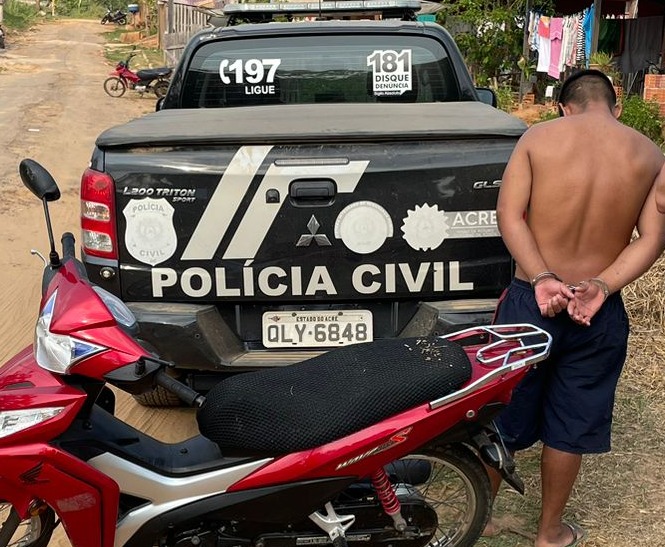 No interior do Acre, suspeito de furtar motocicleta é preso e veículo devolvido