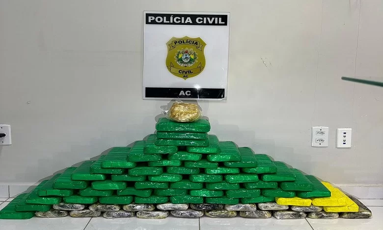 Em Cruzeiro do Sul, Polícia Civil apreende quase 80 quilos de cocaína