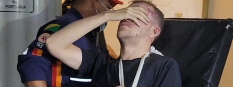 Criminoso tenta roubar moto, mas é atropelado, espancado por populares e preso