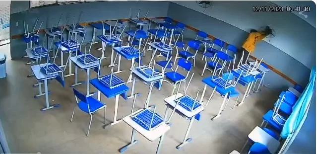 Onda de calor: homem é filmado ao furtar ventiladores de escola em GO