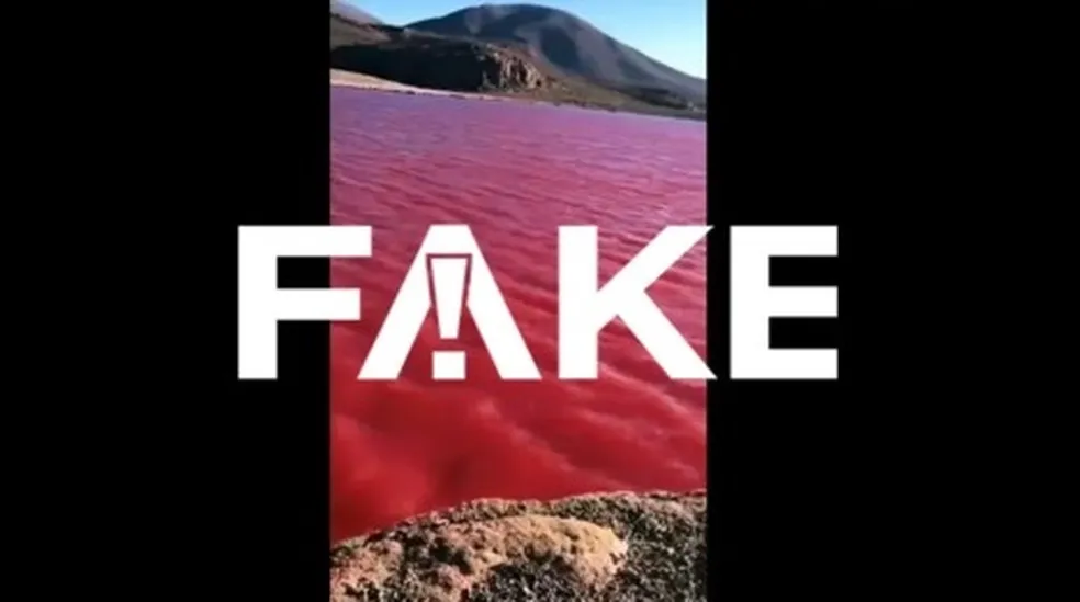 É FAKE, vídeo que mostra o Rio Nilo com água vermelha