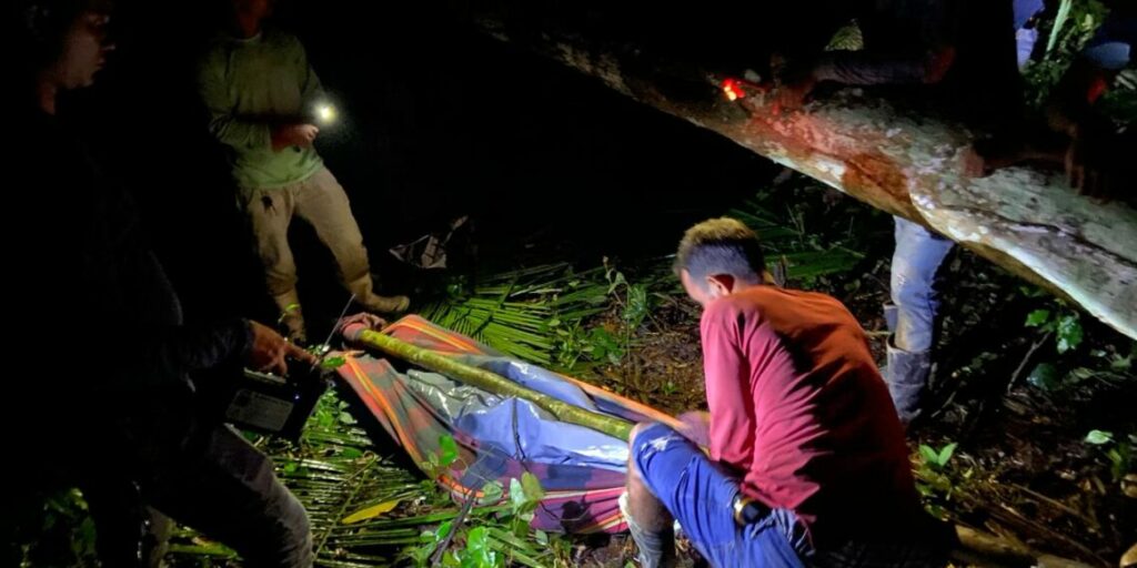 Colono morre ao ser atingido por árvore e polícia realiza operação de resgate em área remota