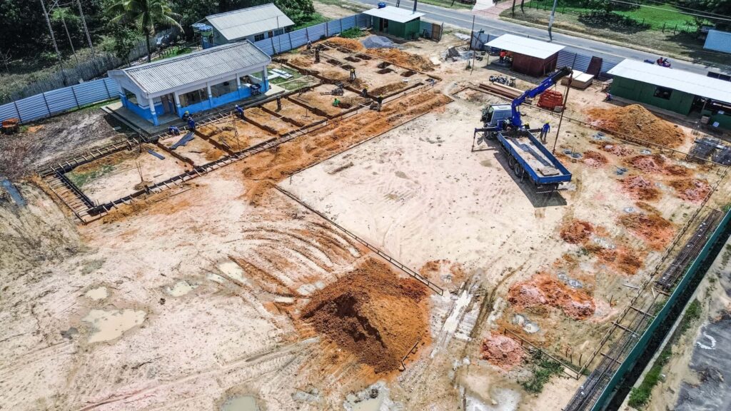 Construção da Base de Aviação do Juruá se inicia com a execução das fundações da estrutura do hangar