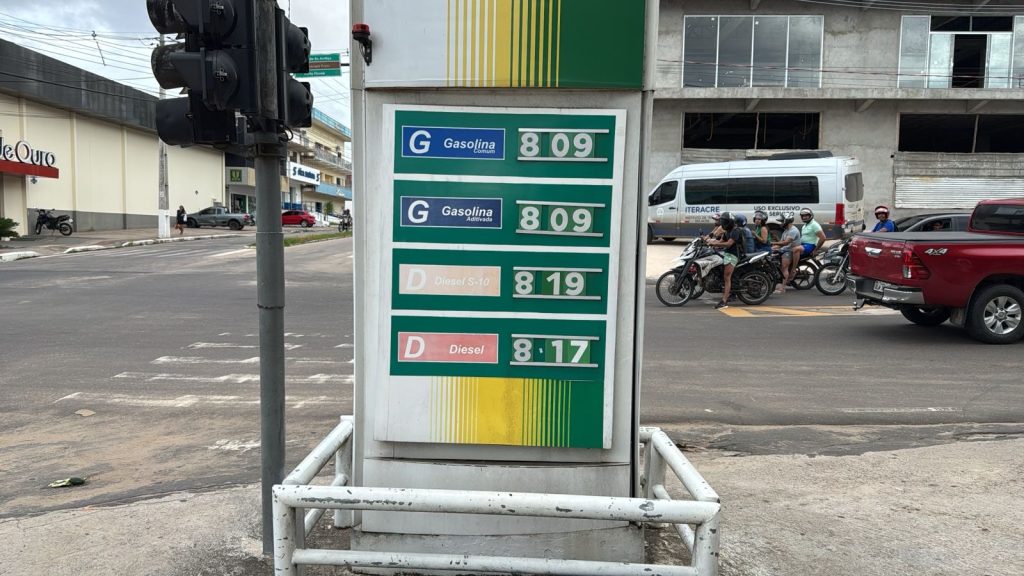 Gasolina sofre reajuste em Cruzeiro do Sul, ultrapassando R$ 8 o litro
