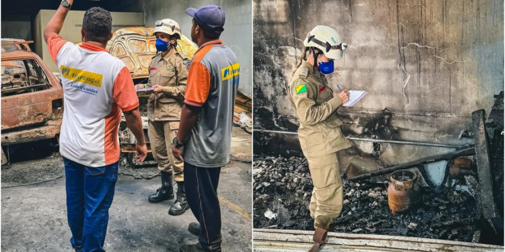 Bombeiros iniciam perícia para esclarecer incêndio de grandes proporções em Cruzeiro do Sul