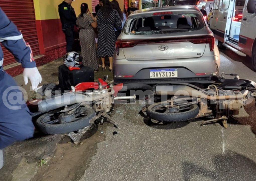 Colisão entre motos e carros deixa ferido na Avenida Nações Unidas, em Rio Branco