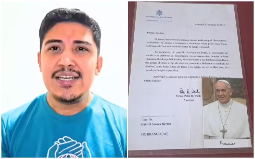 Jovem do AC relembra momento em que recebeu carta do papa Francisco: ‘emoção que eu não sabia dizer’