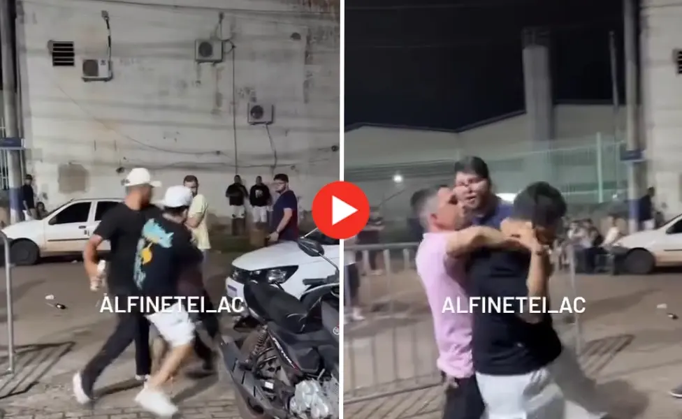 Homens trocam socos e chutes próximo a bar em Rio Branco