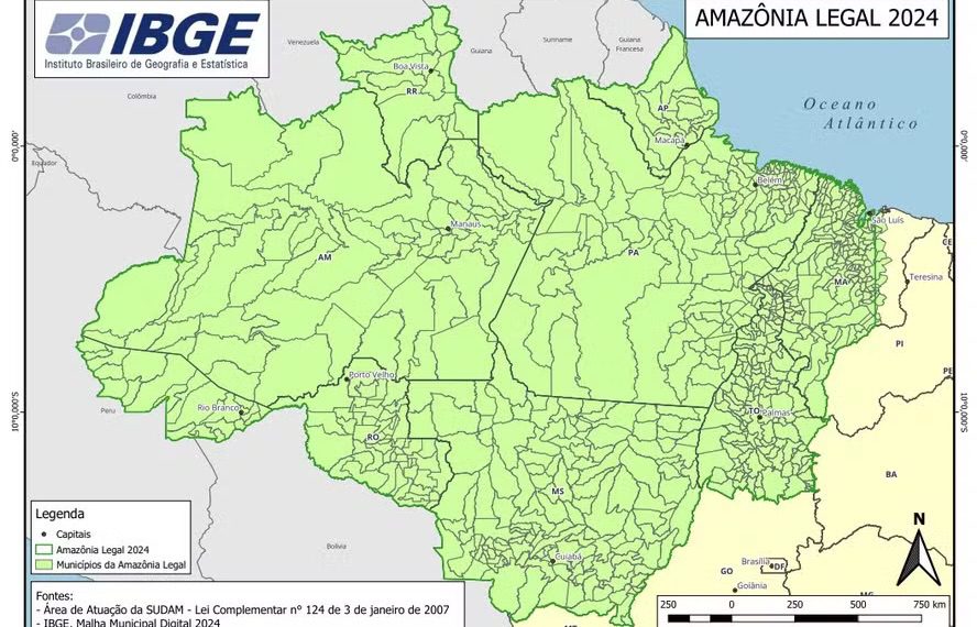 Mapa oficial do IBGE apaga o Acre e troca Mato Grosso por Mato Grosso do Sul