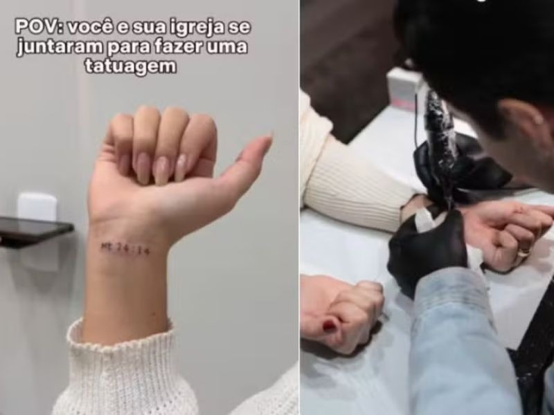 VÍDEO: igreja causa polêmica ao fazer tatuagem coletiva em fiéis