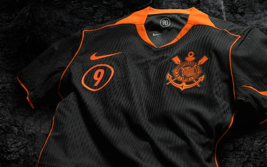 Nike lança nova camisa 3 do Corinthians nas cores preta e laranja