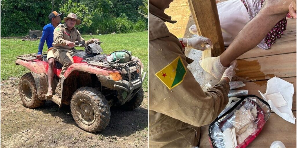 Homem de 50 anos é picado por jararaca e resgatado de quadriciclo por bombeiros no interior do Acre