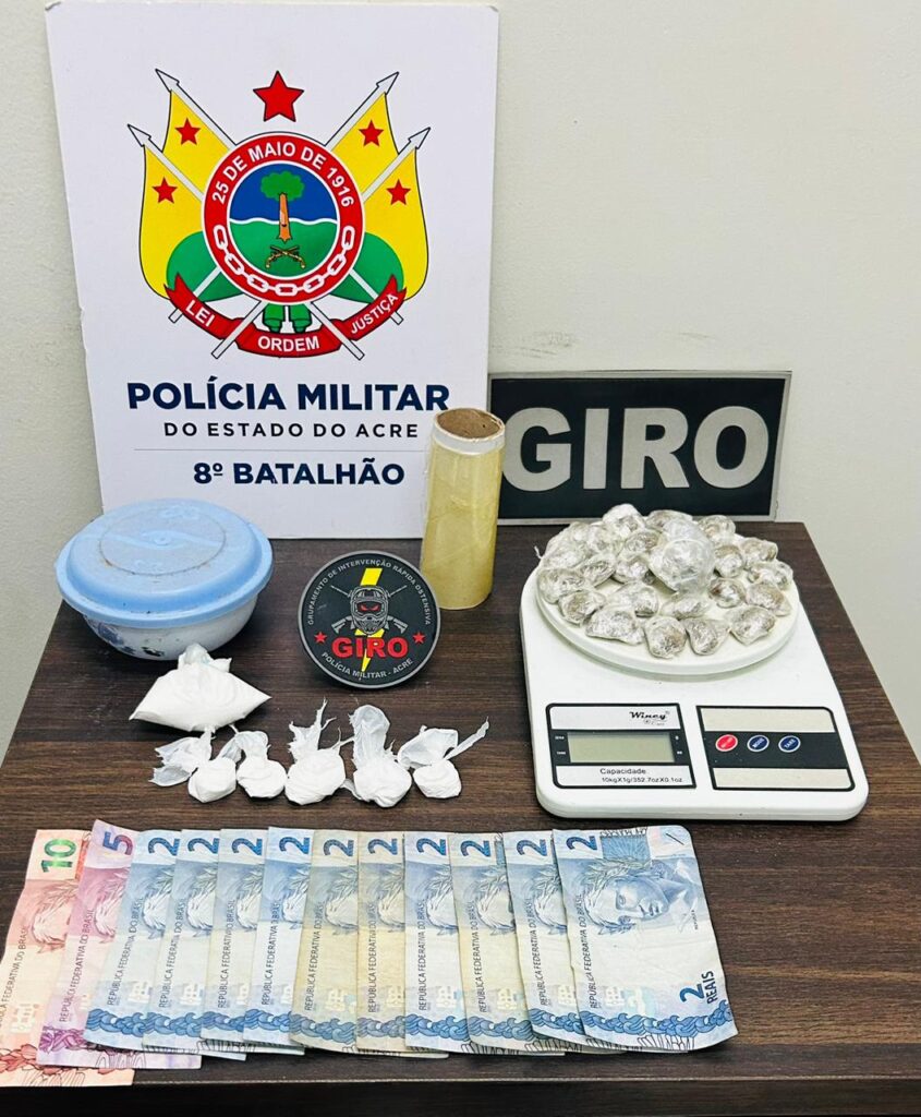 Indígena é preso por tráfico de drogas durante ação do 8º BPM no interior do Acre