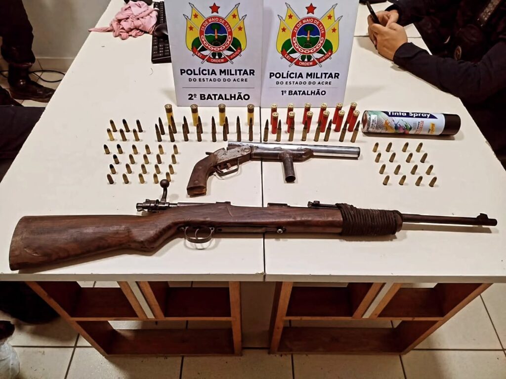 Polícia apreende fuzil e grande quantidade de munições durante operação em Rio Branco