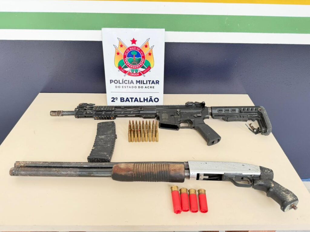 Troca de tiros com a PM resulta em quatro detidos e três armas apreendidas no AC