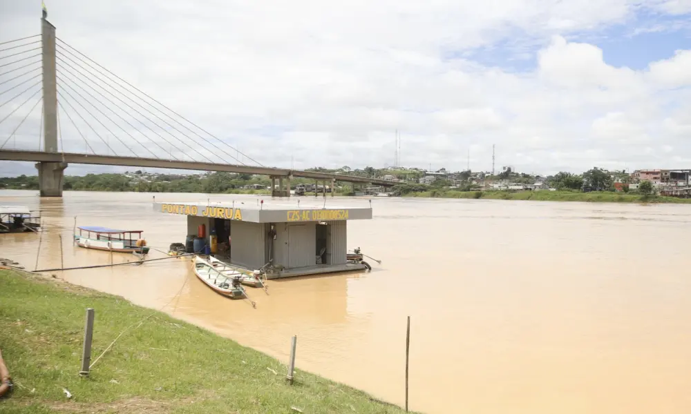 Rio Juruá sobe 11 centímetros em Cruzeiro do Sul, mas segue abaixo da cota de alerta