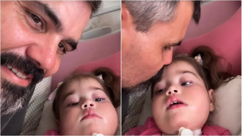 Juliano Cazarré se emociona ao falar sobre filha com malformação no coração