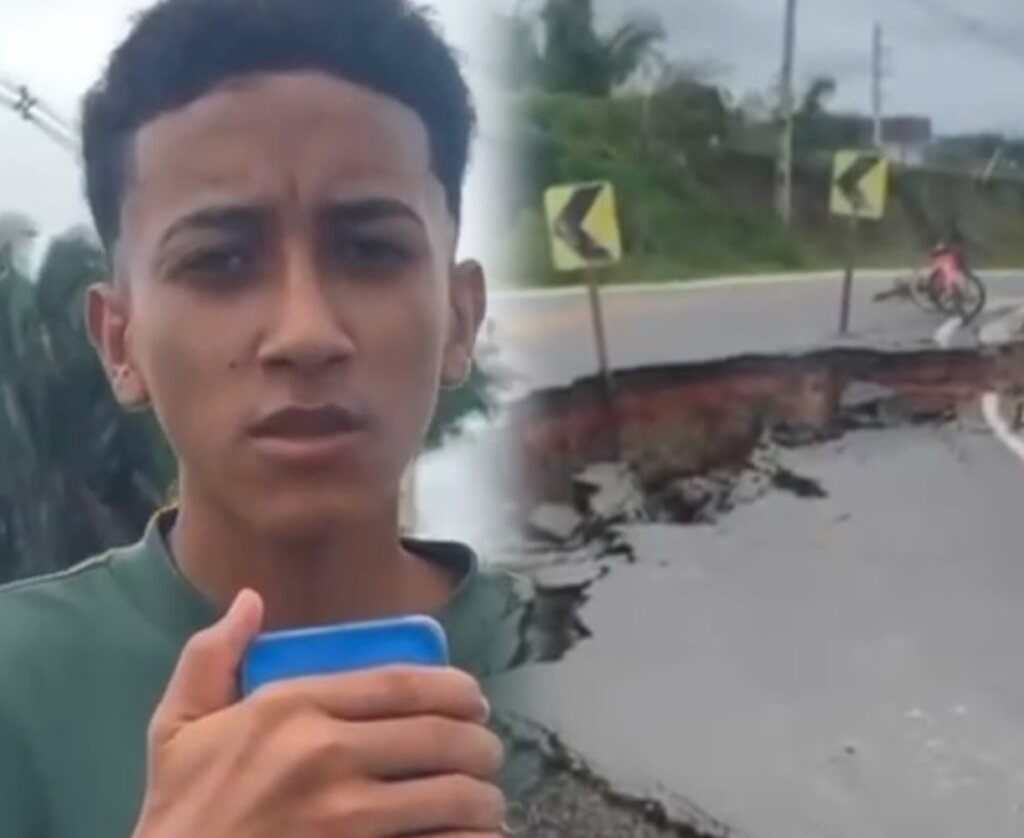 Jovem denuncia buraco e risco em entrada de Tarauacá e cobra providências