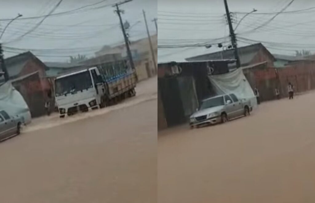 Forte chuva em Rio Branco provoca alagamento e transtornos em vias públicas